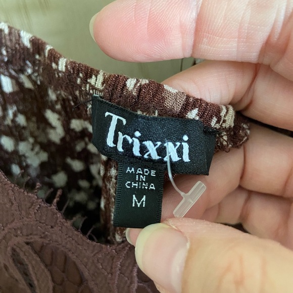 Francesca’s Cadie Bralette Floral Mini Dress Trixxe Brown Sz Medium - Picture 9 of 12